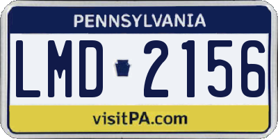 PA license plate LMD2156