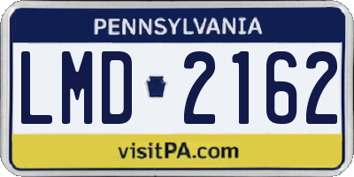 PA license plate LMD2162