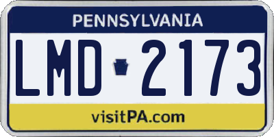 PA license plate LMD2173