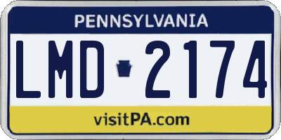 PA license plate LMD2174