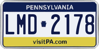PA license plate LMD2178