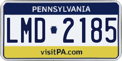 PA license plate LMD2185