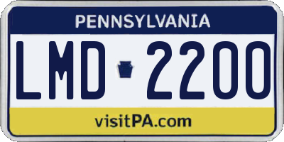 PA license plate LMD2200