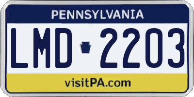 PA license plate LMD2203
