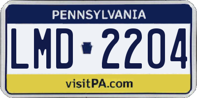 PA license plate LMD2204