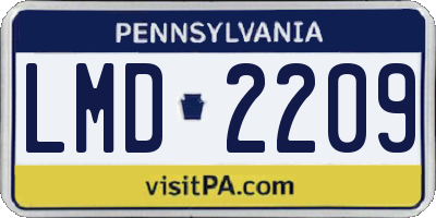 PA license plate LMD2209