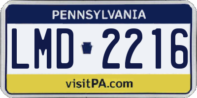 PA license plate LMD2216