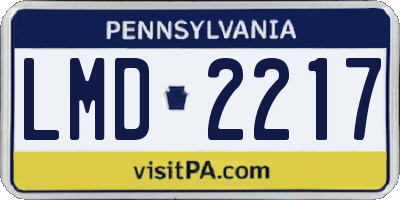 PA license plate LMD2217
