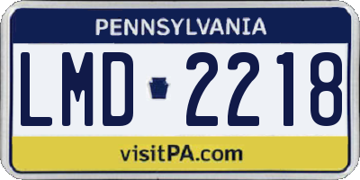 PA license plate LMD2218