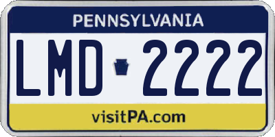 PA license plate LMD2222