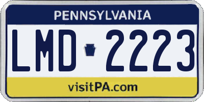 PA license plate LMD2223