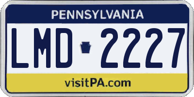 PA license plate LMD2227