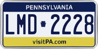 PA license plate LMD2228