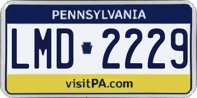 PA license plate LMD2229