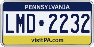 PA license plate LMD2232