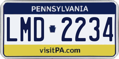 PA license plate LMD2234