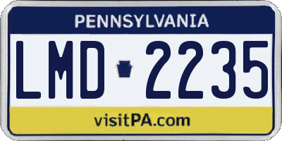 PA license plate LMD2235