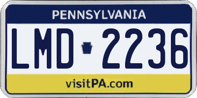 PA license plate LMD2236