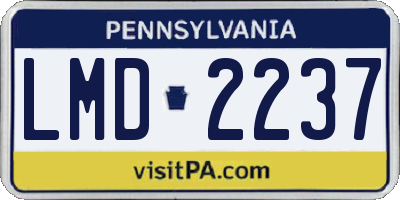 PA license plate LMD2237
