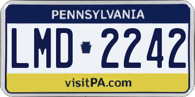 PA license plate LMD2242