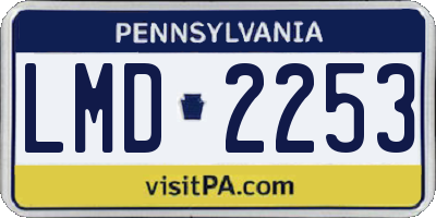 PA license plate LMD2253