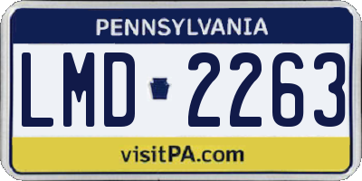 PA license plate LMD2263