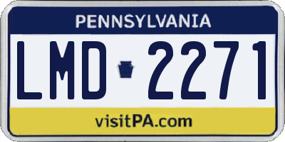 PA license plate LMD2271