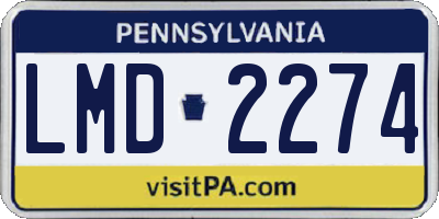 PA license plate LMD2274