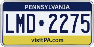 PA license plate LMD2275
