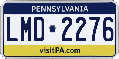 PA license plate LMD2276