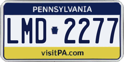 PA license plate LMD2277