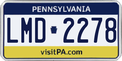 PA license plate LMD2278