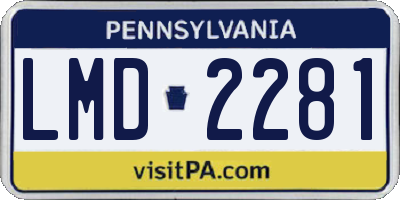PA license plate LMD2281