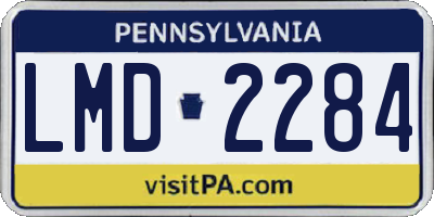 PA license plate LMD2284