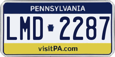 PA license plate LMD2287
