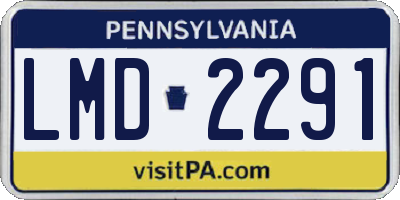 PA license plate LMD2291