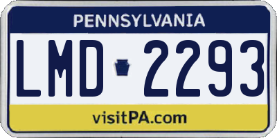 PA license plate LMD2293