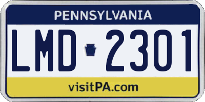 PA license plate LMD2301