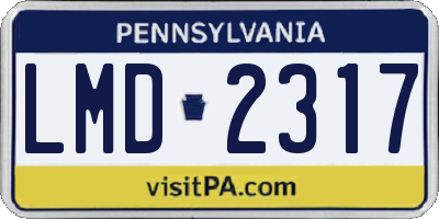 PA license plate LMD2317