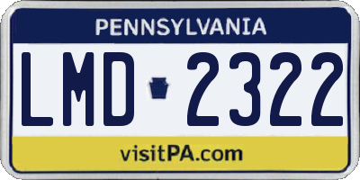 PA license plate LMD2322