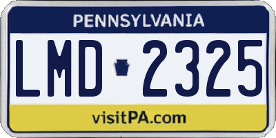 PA license plate LMD2325