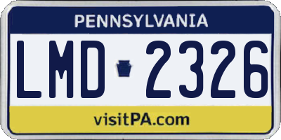 PA license plate LMD2326