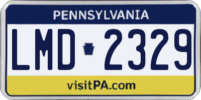 PA license plate LMD2329