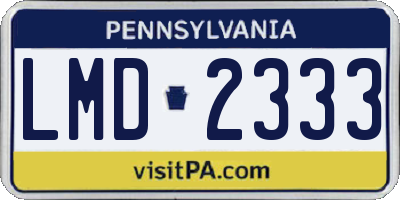 PA license plate LMD2333