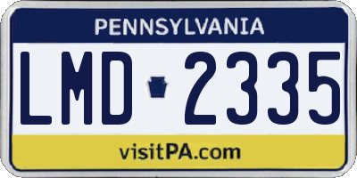 PA license plate LMD2335