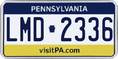 PA license plate LMD2336