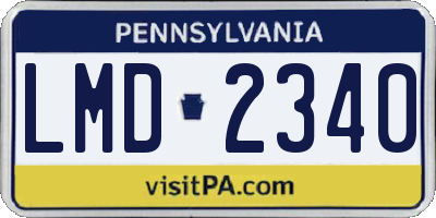 PA license plate LMD2340