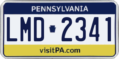 PA license plate LMD2341