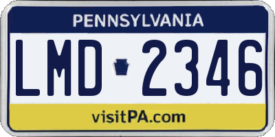 PA license plate LMD2346