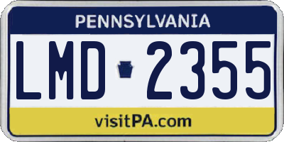 PA license plate LMD2355